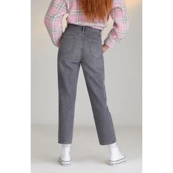 Pacsun Eco Gray High Waisted Straight Leg Button Fly Ankle Cropped Jeans 23 - Picture 9 of 13